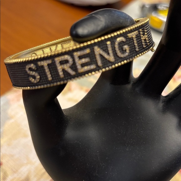 Black and Gold Strength Bracelet - Picture 2 of 4